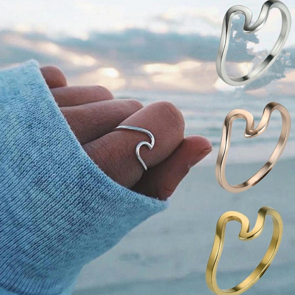 Wave Ring Bohemian Copper Gold Plated